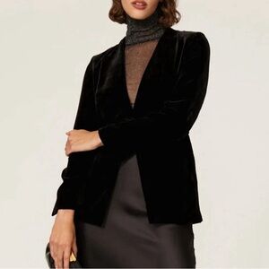 $495 Theory Velvet Black Blazer Sz 4